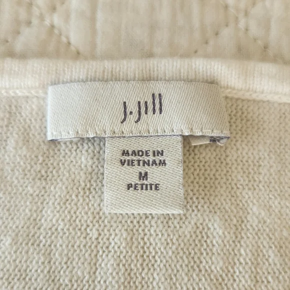 J. Jill Classic White Sleeveless Linen Blend Knit Top - Picture 2 of 7